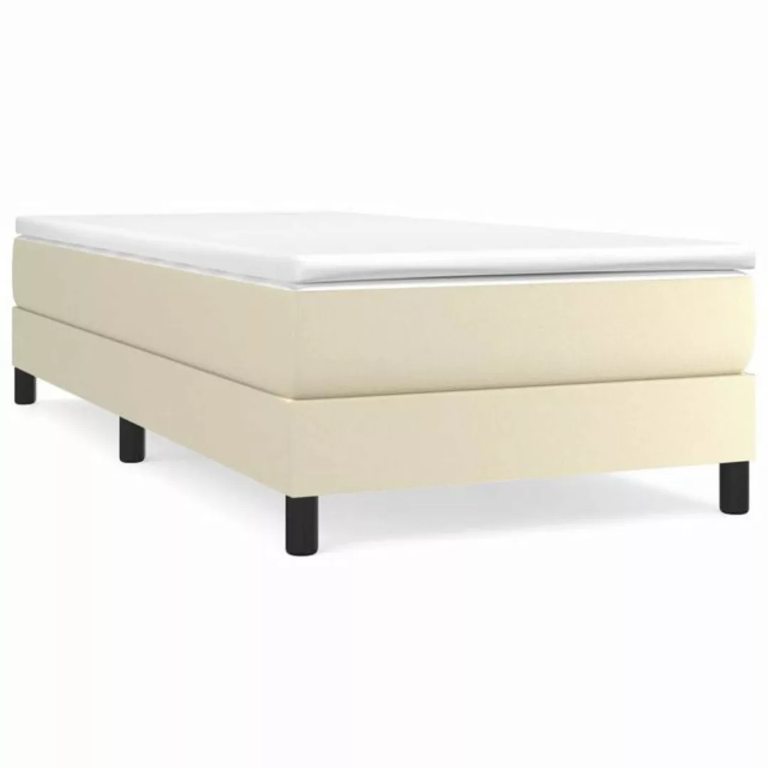 vidaXL Boxspringbett, Boxspringbett mit Matratze Creme 100x200 cm Kunstlede günstig online kaufen