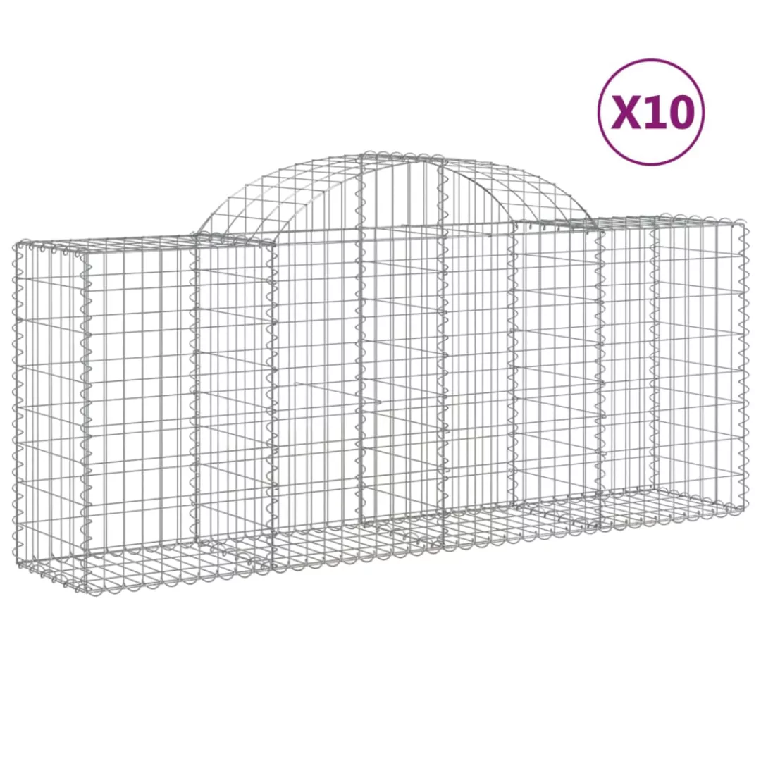 Vidaxl Gabionen Mit Hochbogen 10 Stk. 200x50x80/100cm Verzinktes Eisen günstig online kaufen