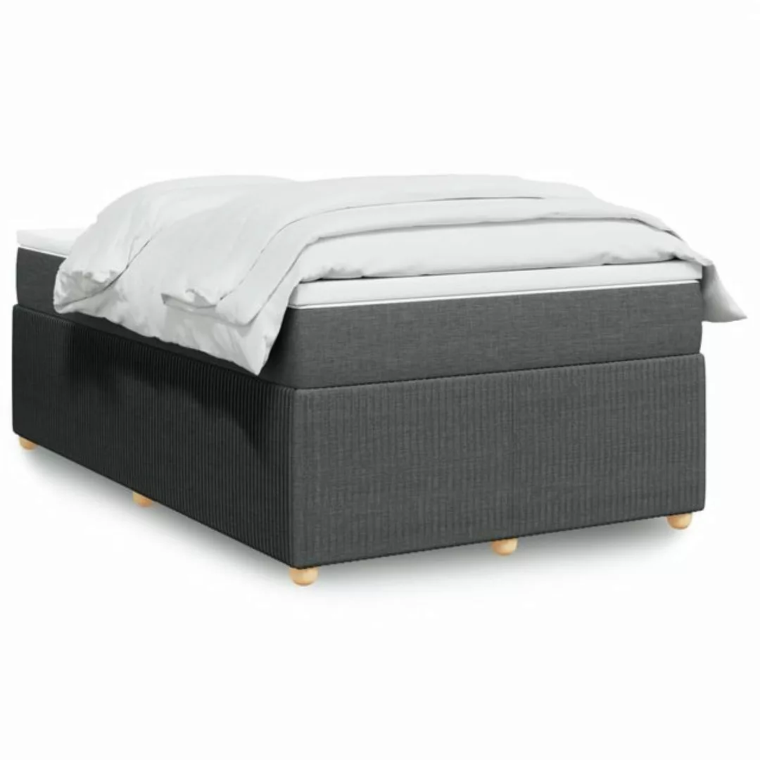 vidaXL Bettgestell Boxspringbett mit Matratze Dunkelgrau 120x200 cm Stoff B günstig online kaufen