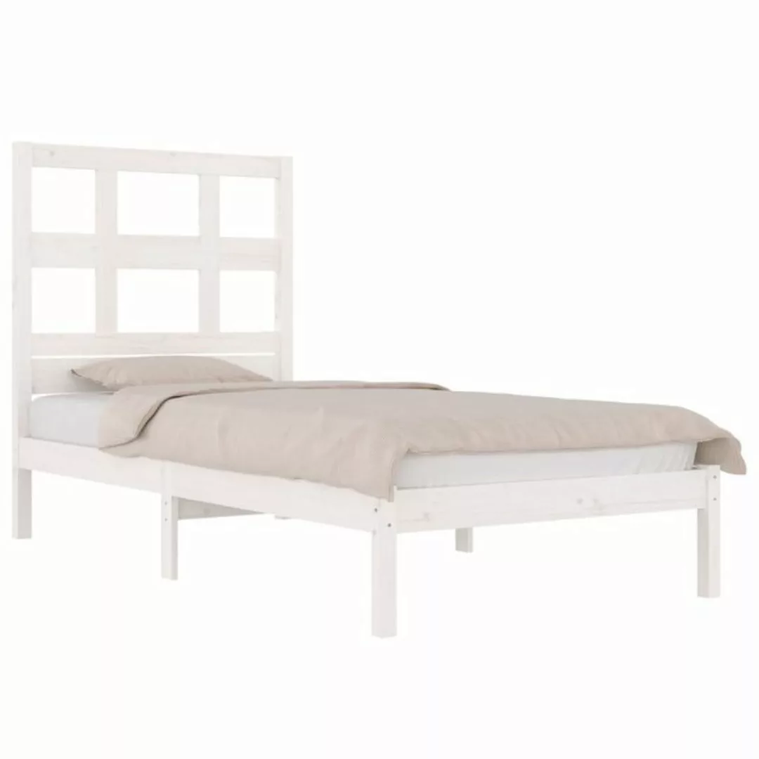 vidaXL Bett Massivholzbett Weiß Kiefer 90x190 cm günstig online kaufen