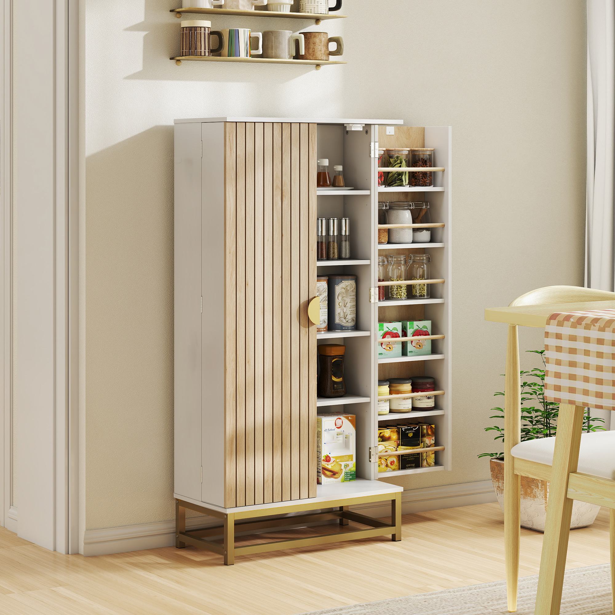 HOMCOM Buffetschrank, Küchenmöbel Lagerung, moderner Geschirrschrank mit 12 günstig online kaufen