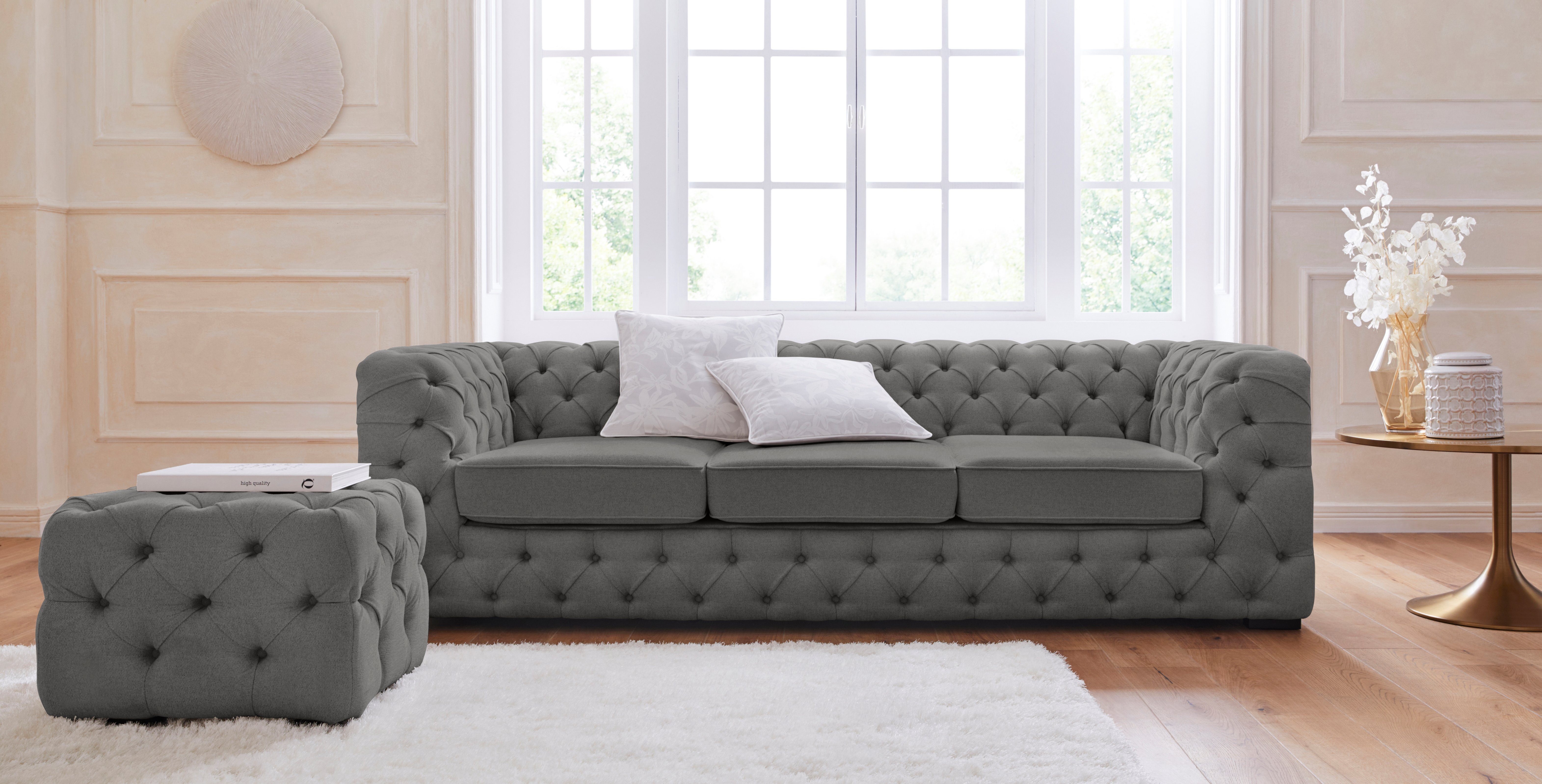 Home affaire Chesterfield-Sofa "Kalina", klassische Chesterfield-Knopfheftu günstig online kaufen