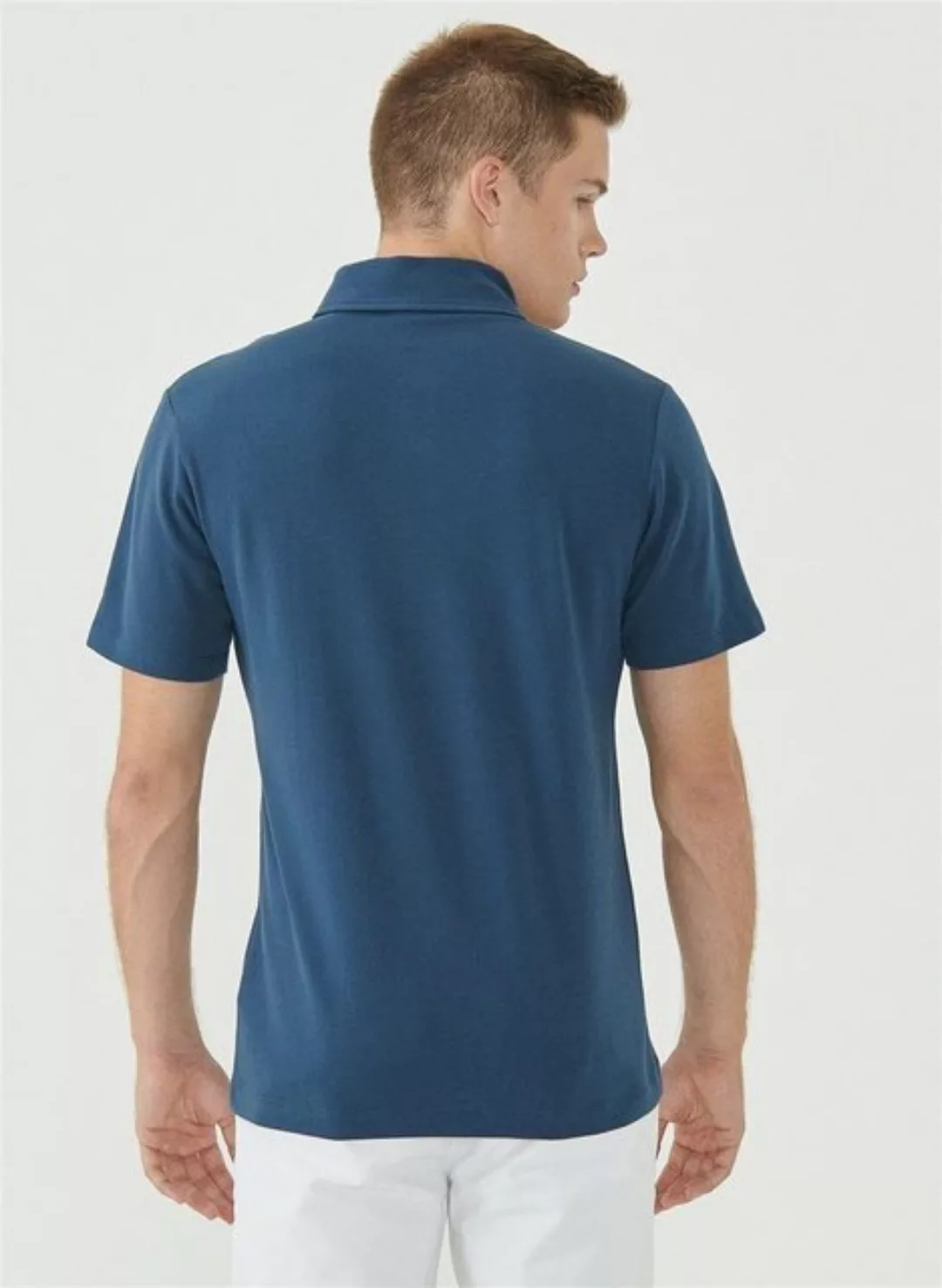 Poloshirt Aus Bio-baumwolle Mit Linien-print günstig online kaufen