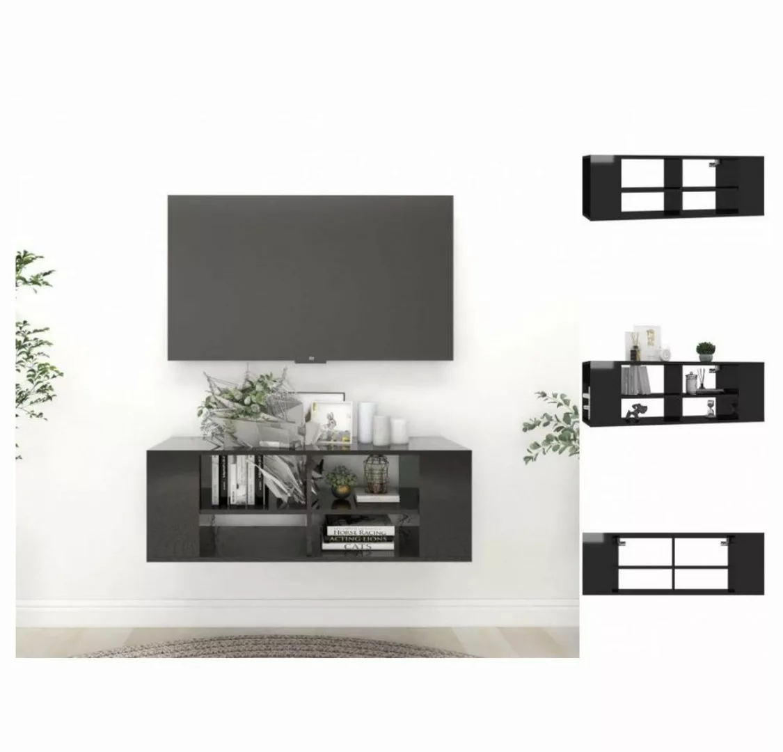 vidaXL TV-Schrank TV-Wandschrank Hochglanz-Schwarz 102x35x35 cm Spanplatte günstig online kaufen