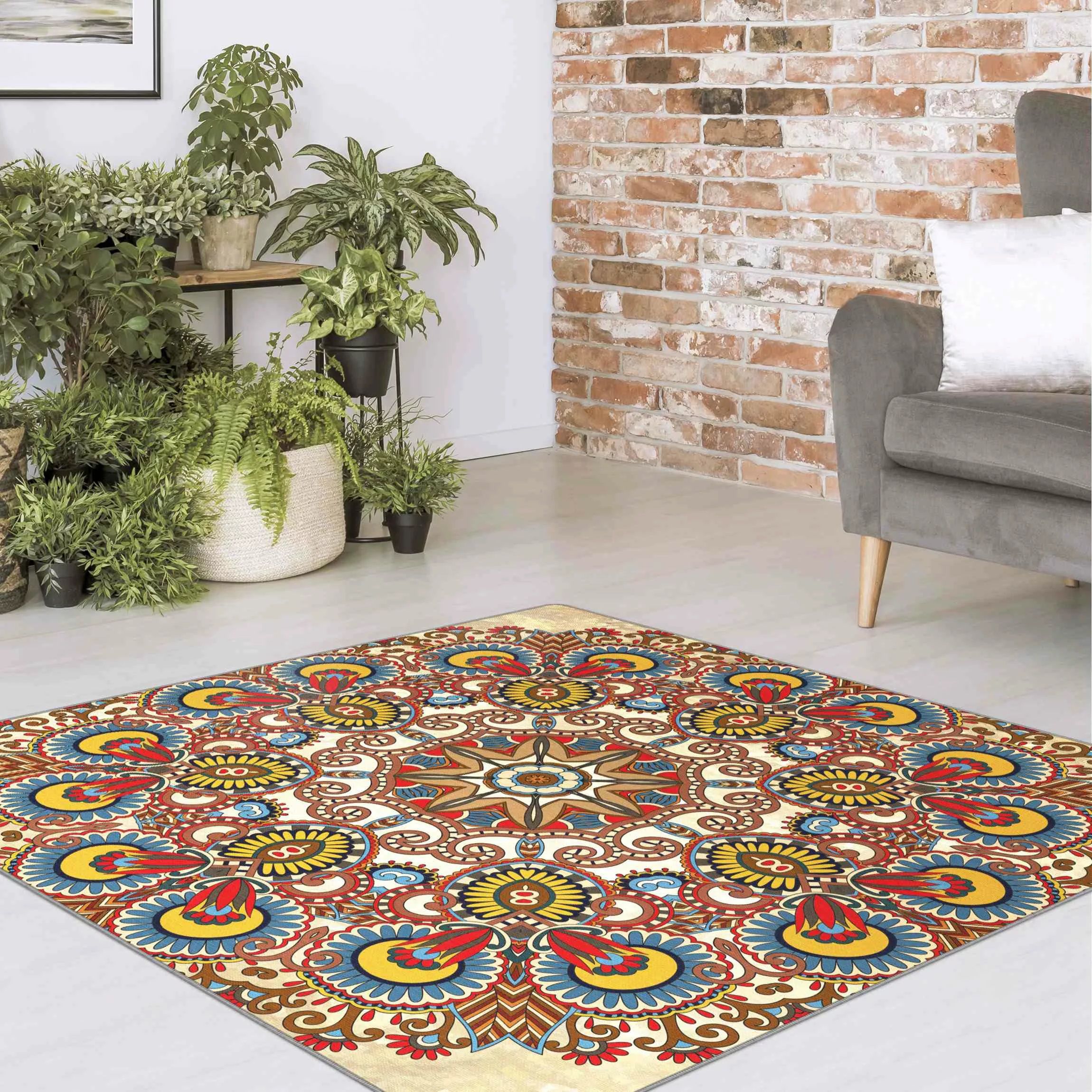 Teppich Farbiges Mandala günstig online kaufen