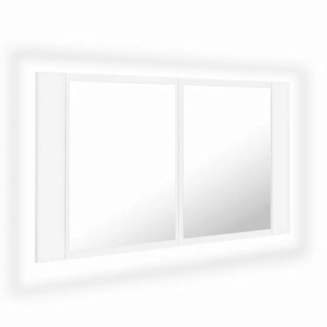 vidaXL Badezimmerspiegelschrank LED-Bad-Spiegelschrank Weiß 80x12x45 cm Acr günstig online kaufen
