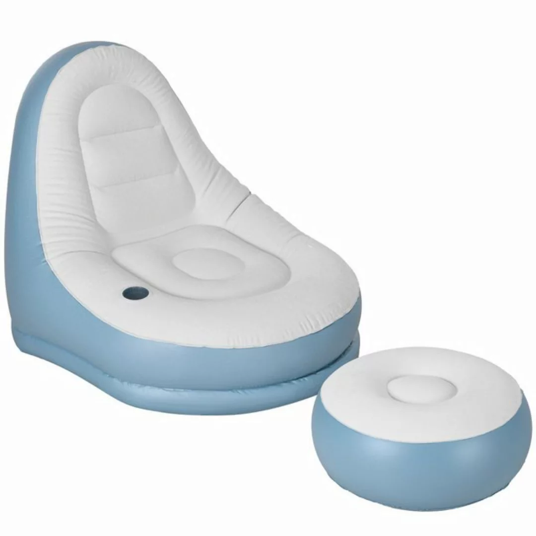 Outsunny Luftsessel Aufblasbares Sofa mit Fußhocker, Becherhalter, (Aufblas günstig online kaufen
