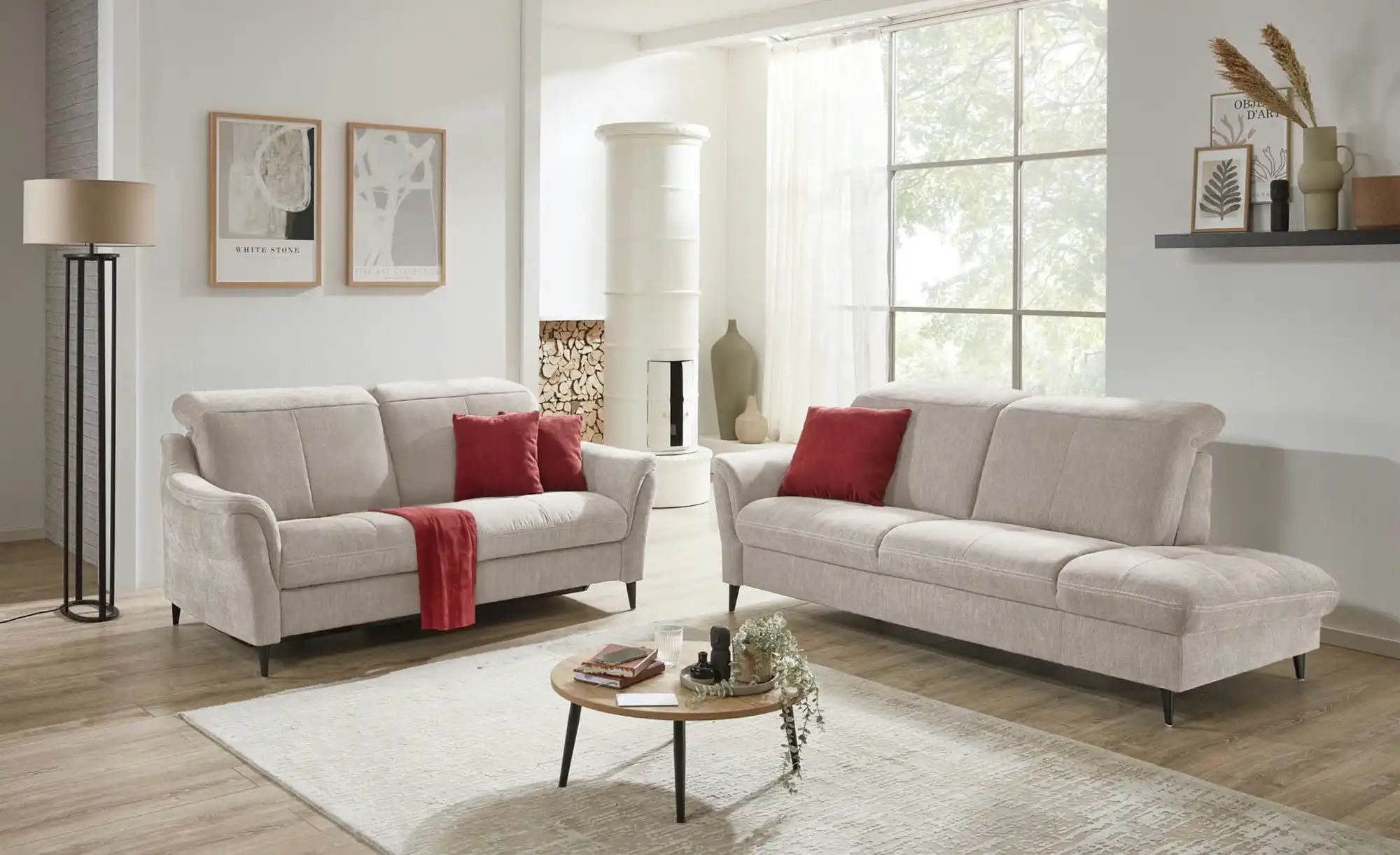 meinSofa Recamiere  Ellen ¦ creme ¦ Maße (cm): B: 319 H: 103 T: 102 Polster günstig online kaufen