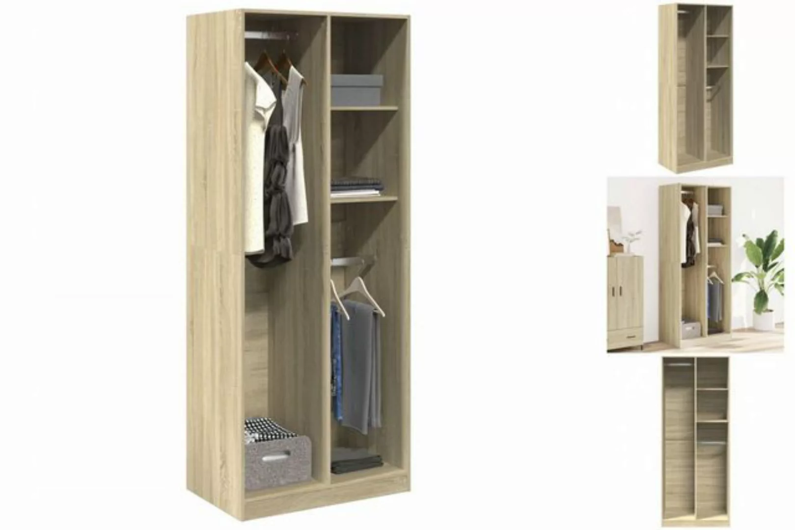 vidaXL Kleiderschrank Kleiderschrank Sonoma-Eiche 80x50x200 cm Holzwerkstof günstig online kaufen