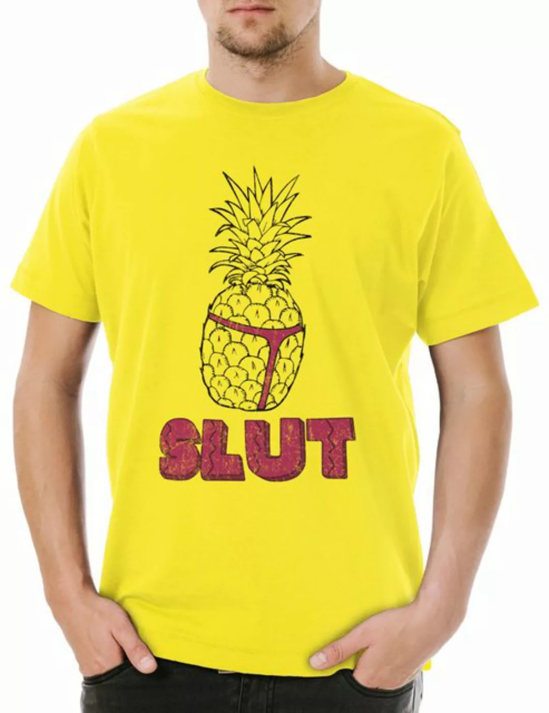 Urban Backwoods Print-Shirt Pineapple Slut Herren T-Shirt Brooklyn Fun 99 J günstig online kaufen