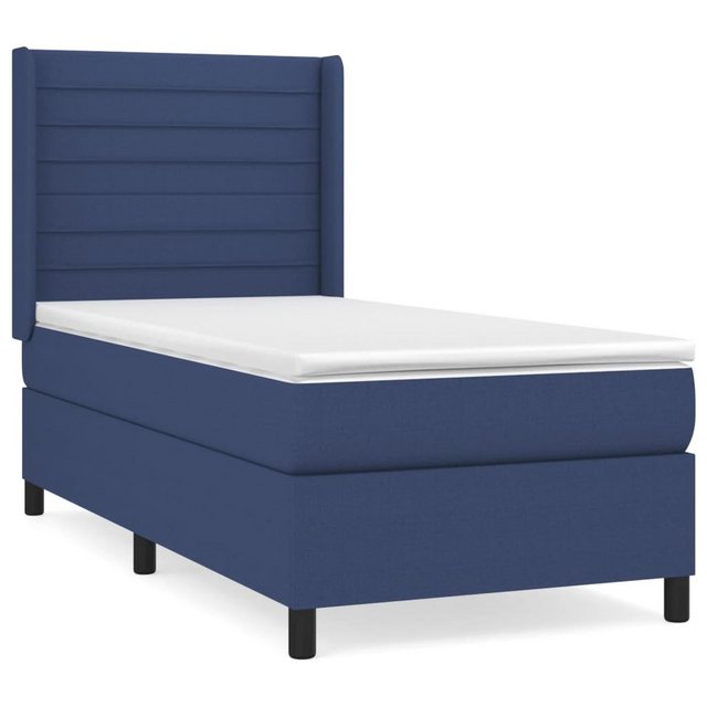 vidaXL Boxspringbett Boxspringbett mit Matratze Blau 100x200 cm Stoff Bett günstig online kaufen