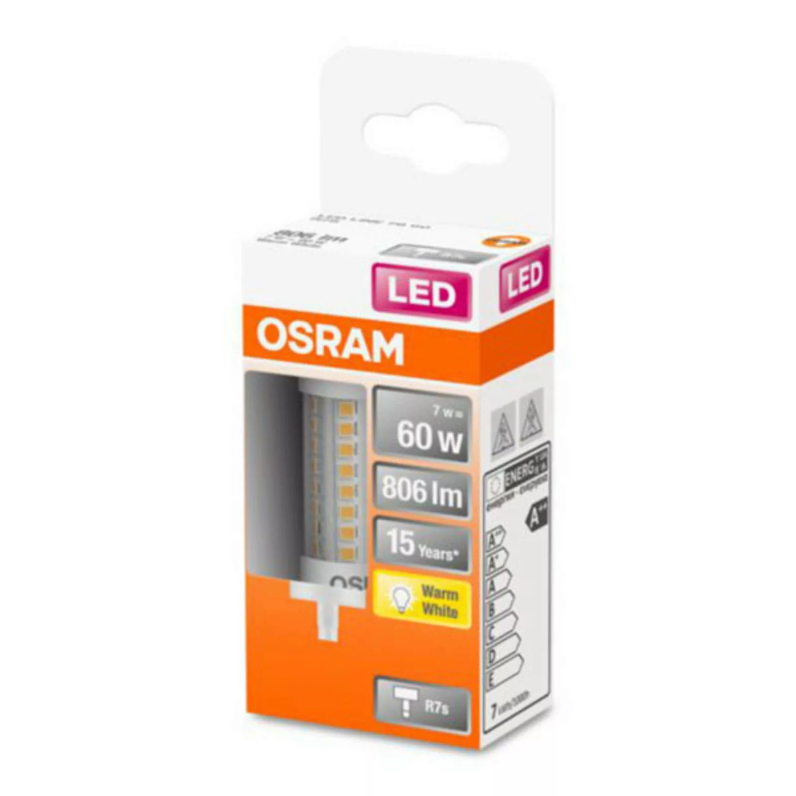 Osram LED-Leuchtmittel R7S Röhrenform 6,5 W Warmweiß 806 lm 7,8 x 2,9 cm (H günstig online kaufen