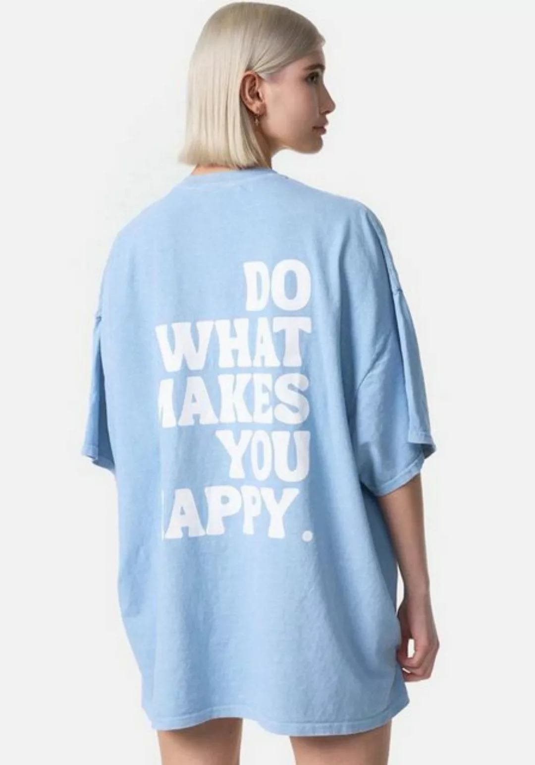 Worldclassca T-Shirt Worldclassca Oversized Print "HAPPY" T-Shirt lang Somm günstig online kaufen