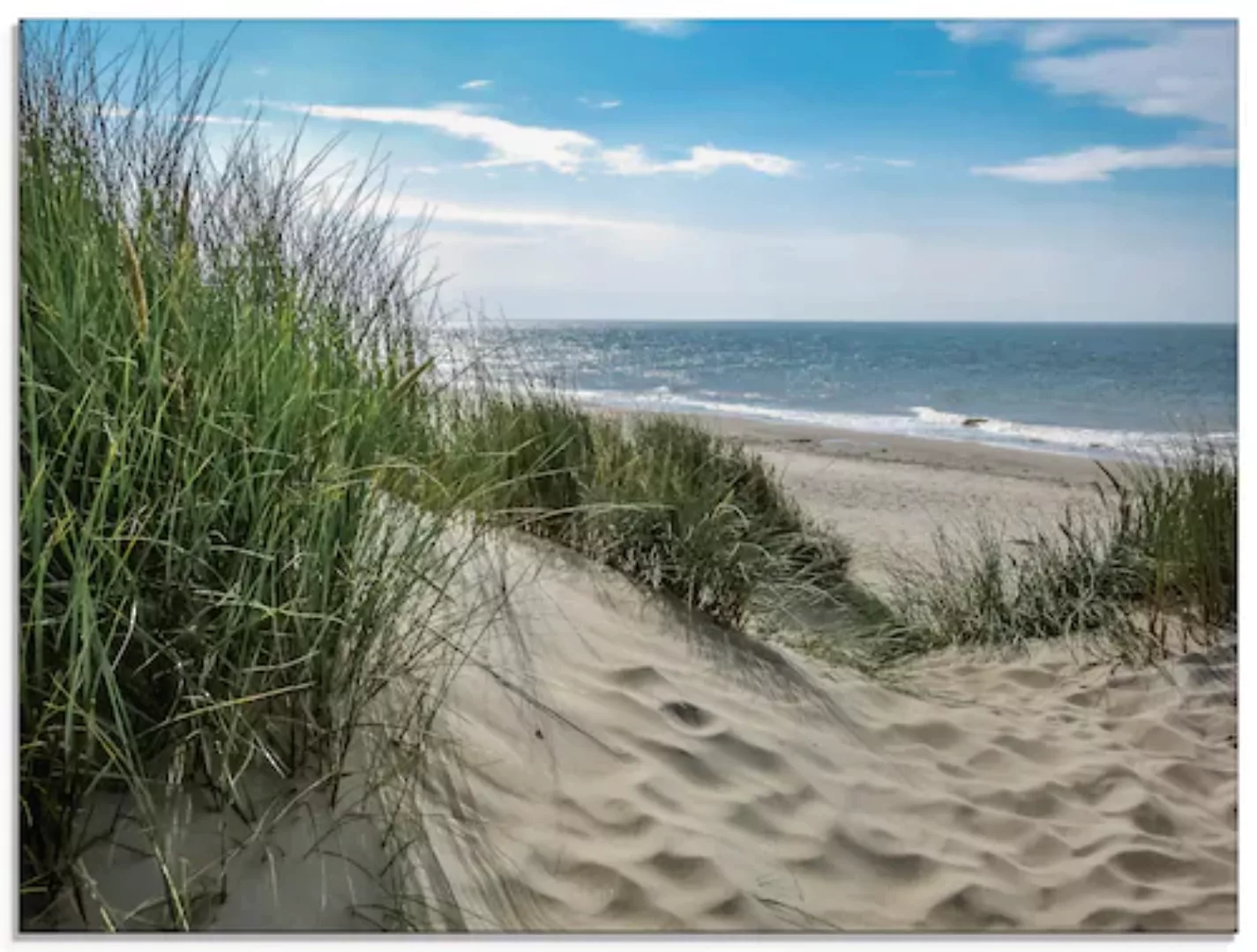 Artland Glasbild »Dünenlandschaft im Sommer an der Nordsee«, Strand, (1 St. günstig online kaufen