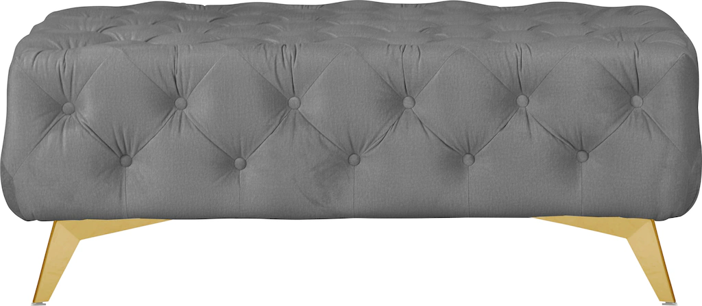 Leonique Polsterhocker "Amaury", Chesterfield-Optik, Breite 120cm, Fußfarbe günstig online kaufen