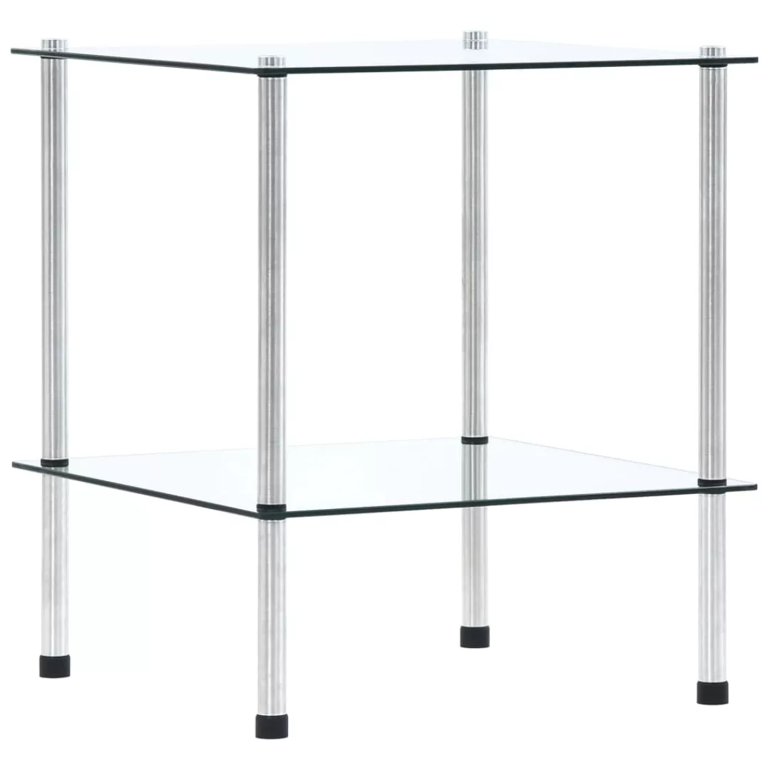 Regal Mit 2 Ablagen Transparent 40x40x47 Cm Hartglas günstig online kaufen