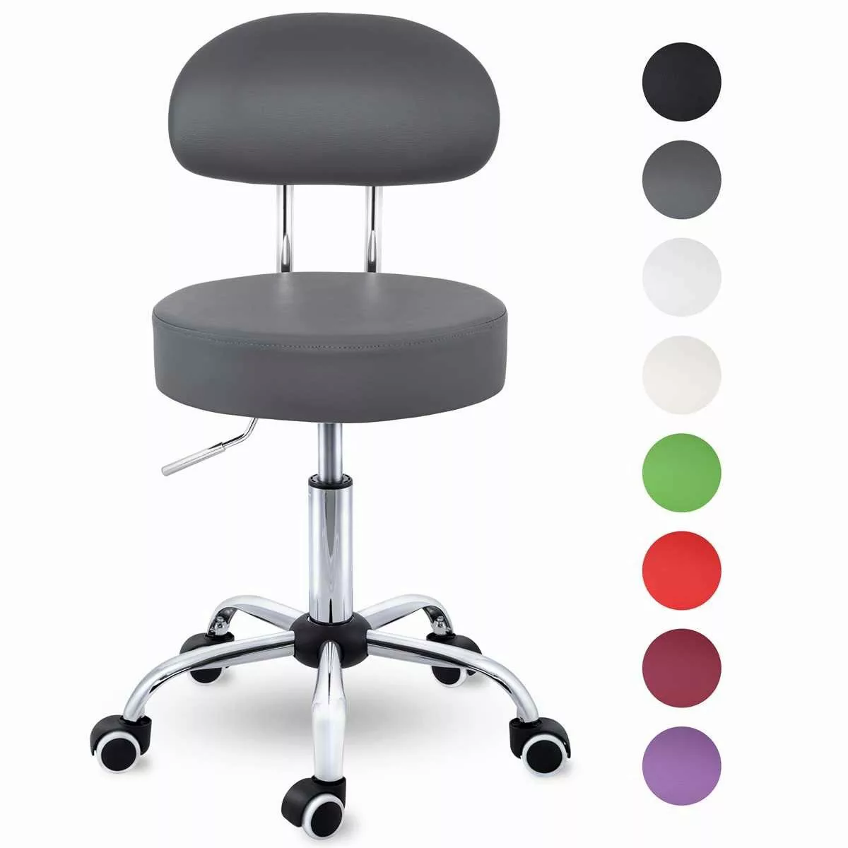 TRESKO Drehhocker Rollhocker mit Lehne, Arbeitshocker günstig online kaufen