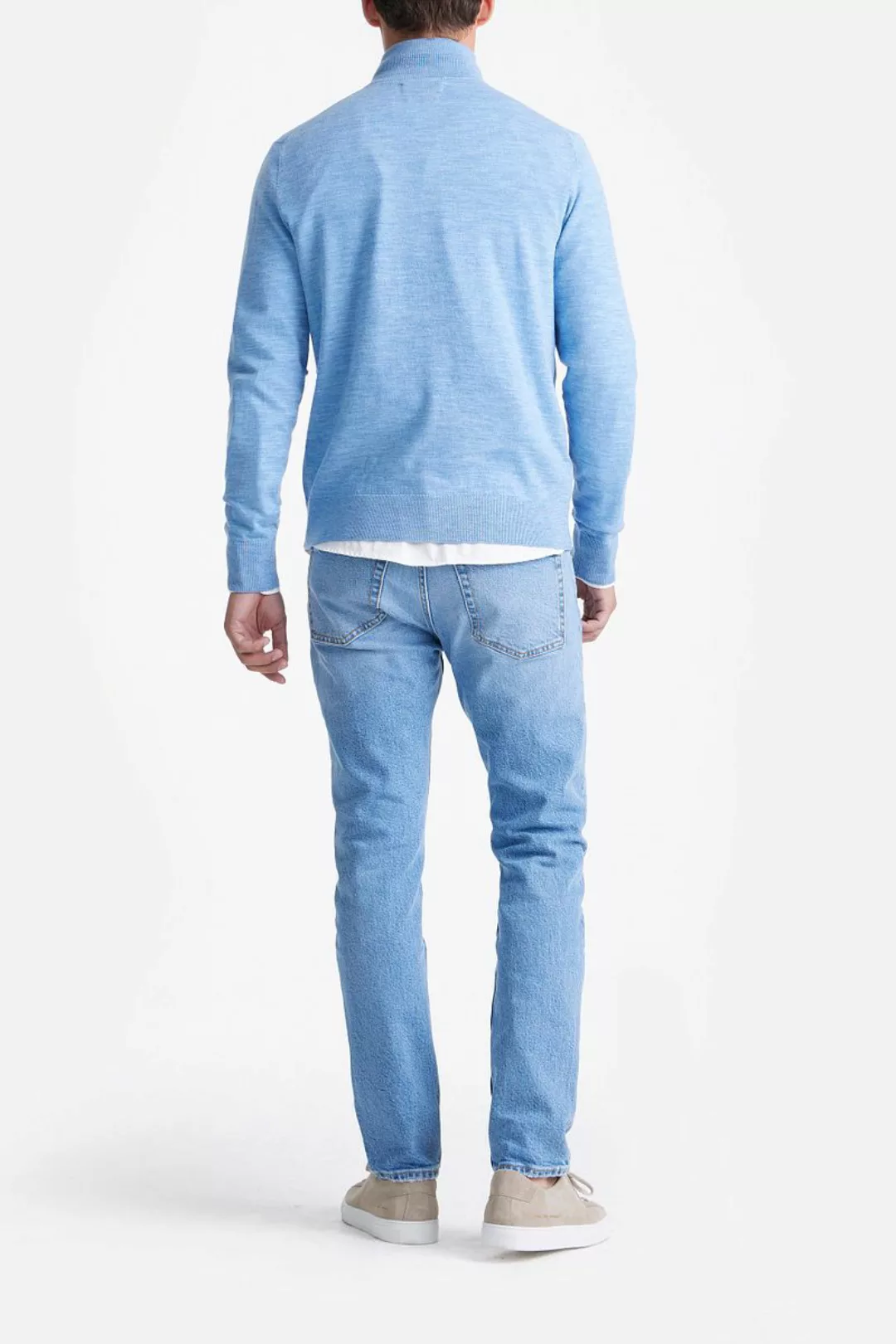 King Essentials The Michael Half Zip Pull Merino Hellblau - Größe S günstig online kaufen