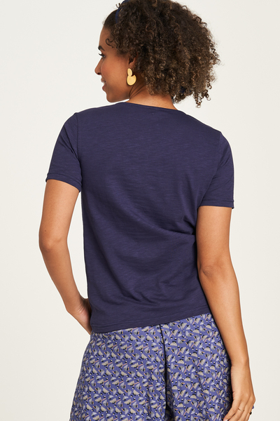 Jersey Shirt Mit Cut-out-ausschnitt In Blau Oder Grün Gots-zertifiziert (S2 günstig online kaufen
