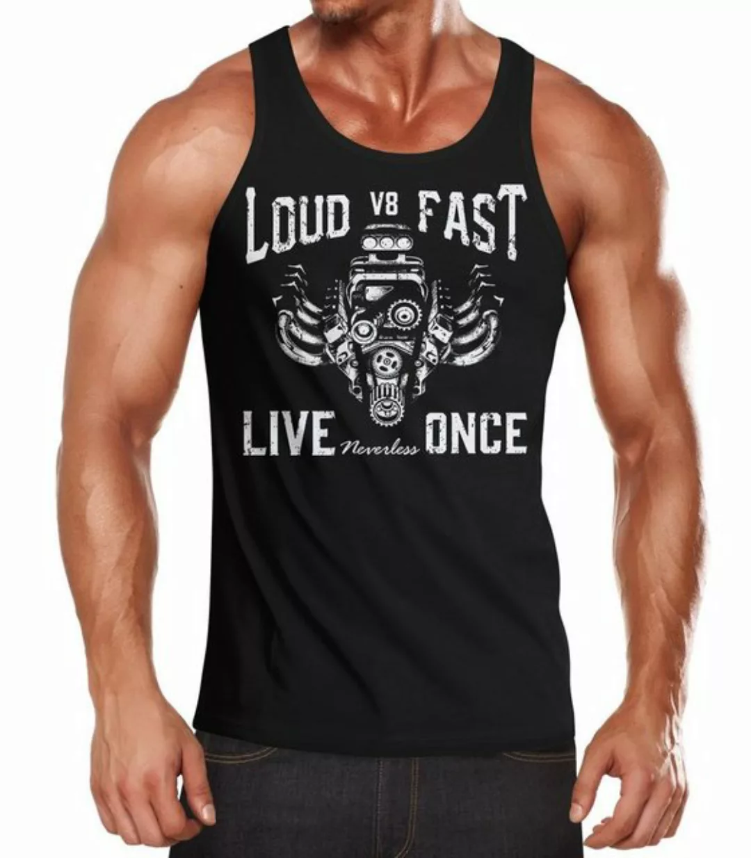 Neverless Tanktop Herren Tank-Top V8 Motor-Block Engine Hot Rod GT Muskelsh günstig online kaufen