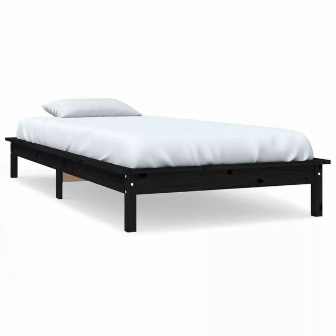 furnicato Bett Massivholzbett Schwarz 75x190 cm Kiefer günstig online kaufen
