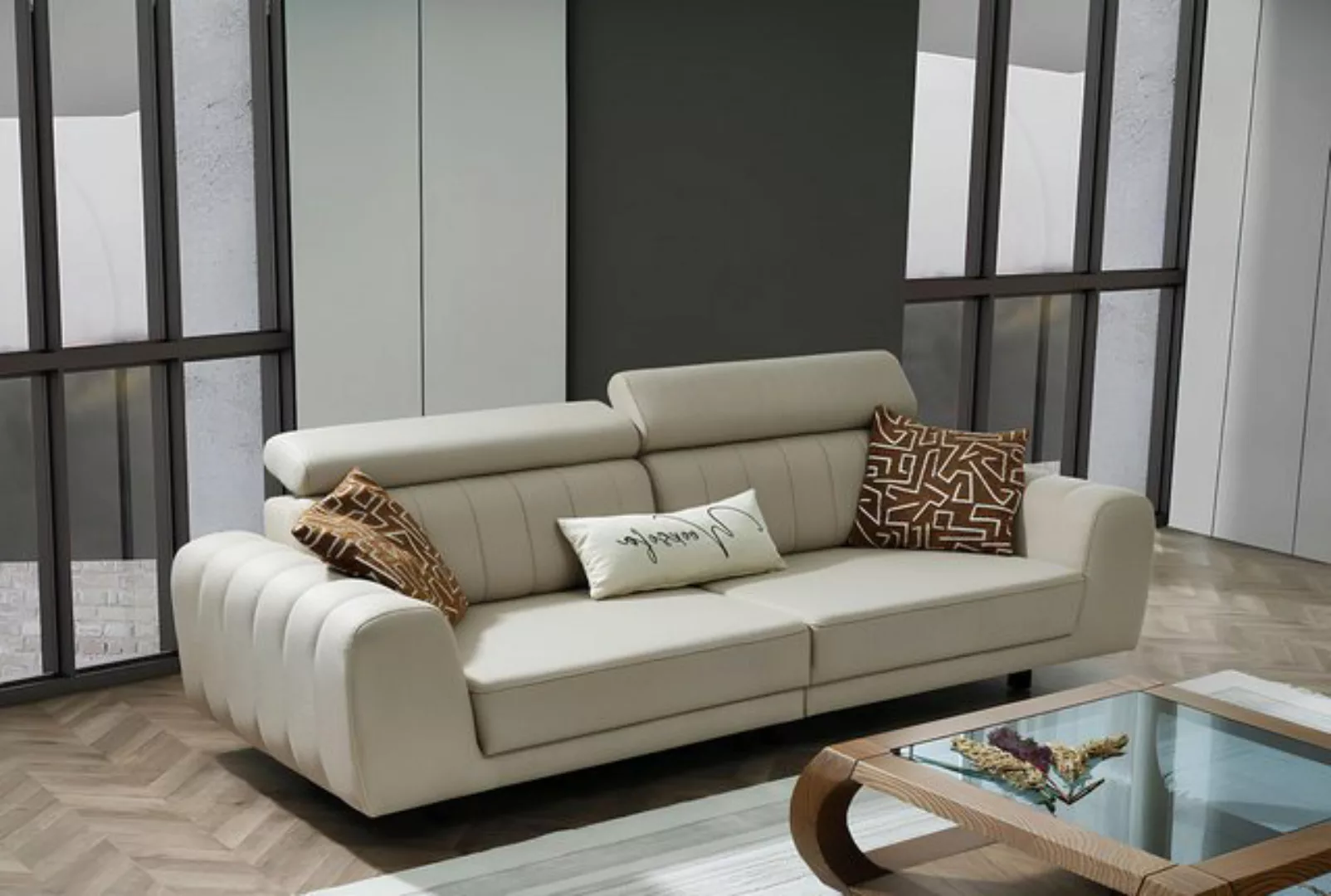 Xlmoebel Sofa Sofa aus Stoff Dreisitzer Schlafcouch Design Beige Polstermöb günstig online kaufen