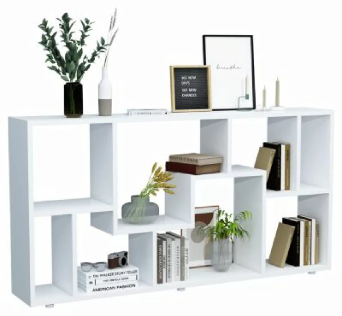 VCM Holz Standregal Bücherregal Medienregal Aufbewahrung Raumteiler Deko Re günstig online kaufen