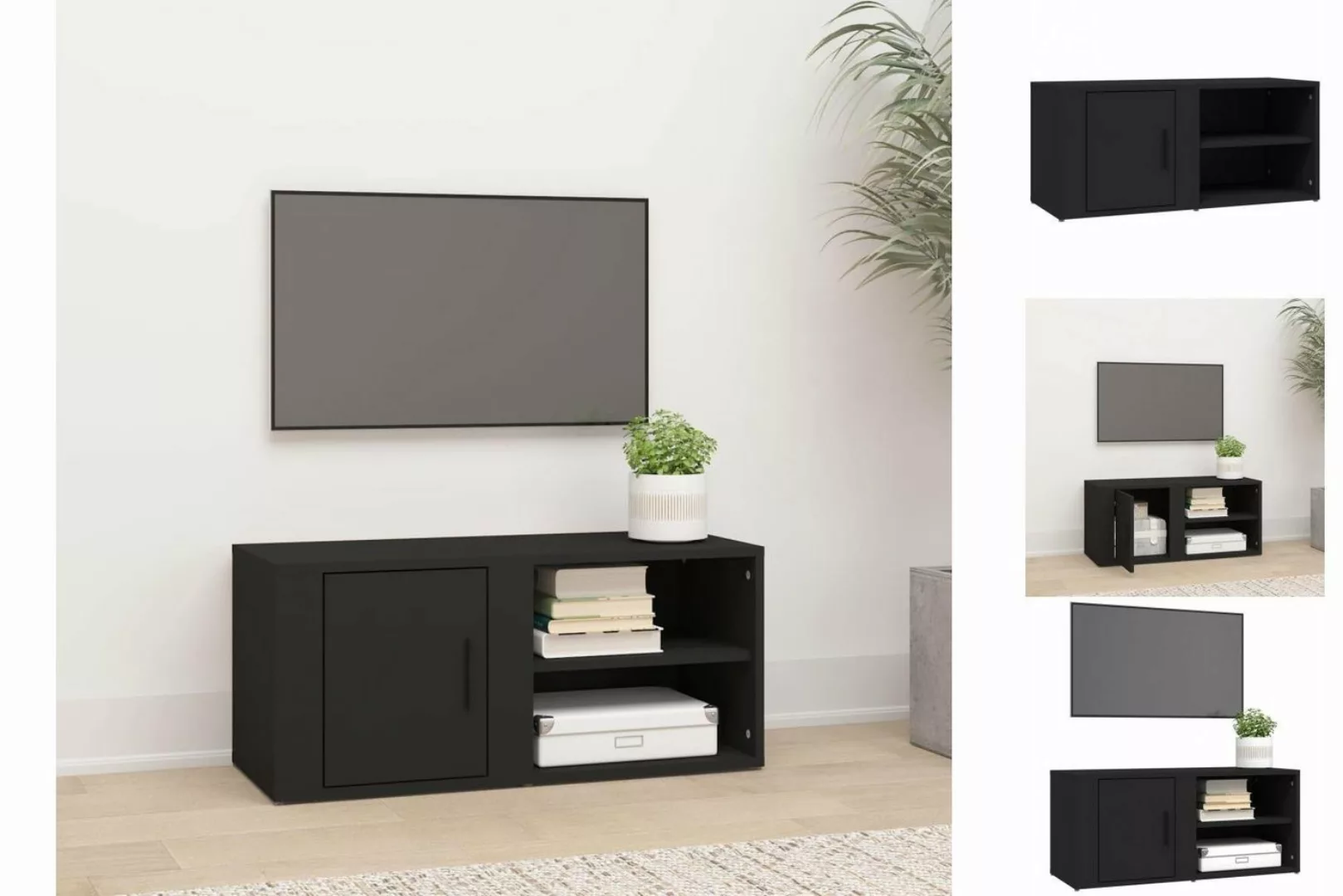 vidaXL TV-Schrank TV-Schrank Schwarz 80x31,5x36 cm Spanplatte TV-Lowboard F günstig online kaufen