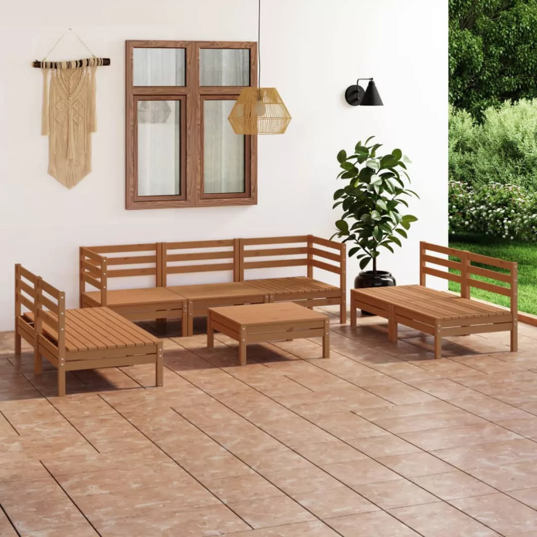 8-tlg. Garten-lounge-set Honigbraun Massivholz Kiefer günstig online kaufen