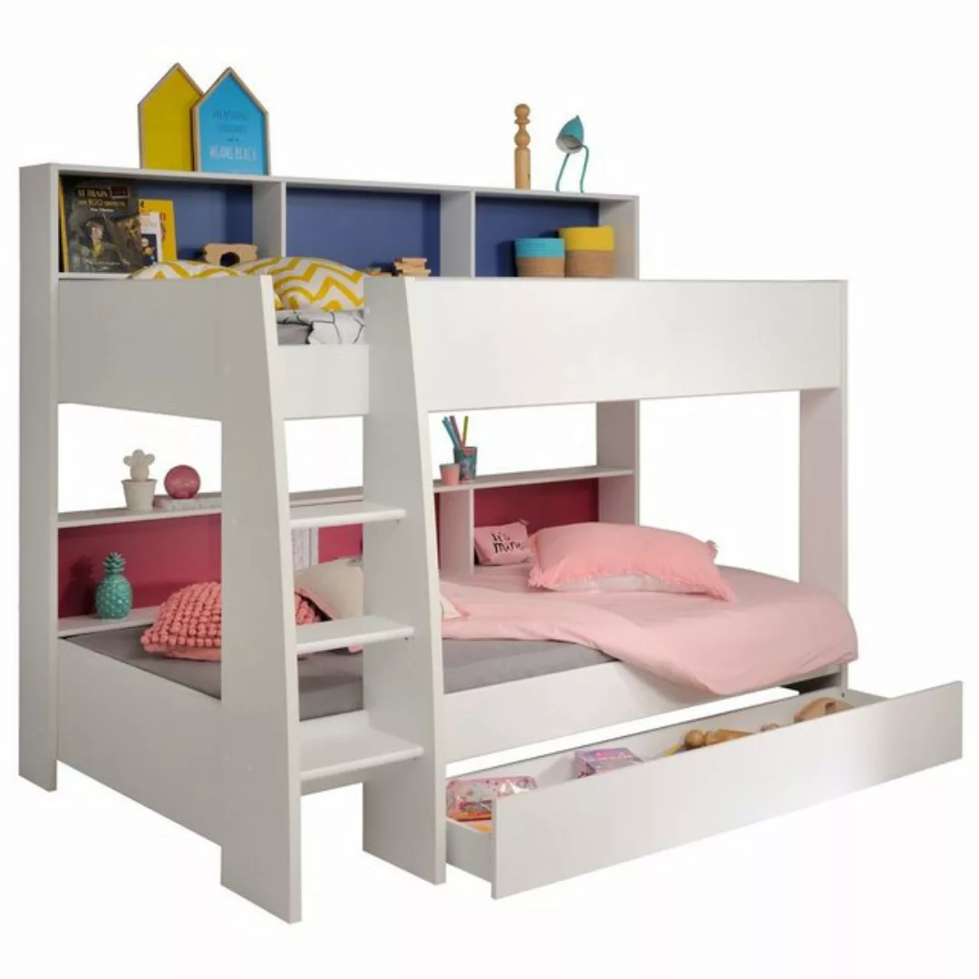 Parisot Etagenbett TamTam (Hochbett in weiß mit rosa oder blau, inkl. Betts günstig online kaufen