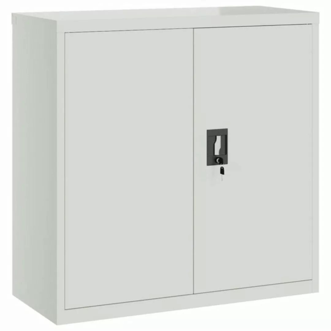 furnicato Aktenschrank mit 2 Türen Grau 90 cm Stahl (1-St) günstig online kaufen