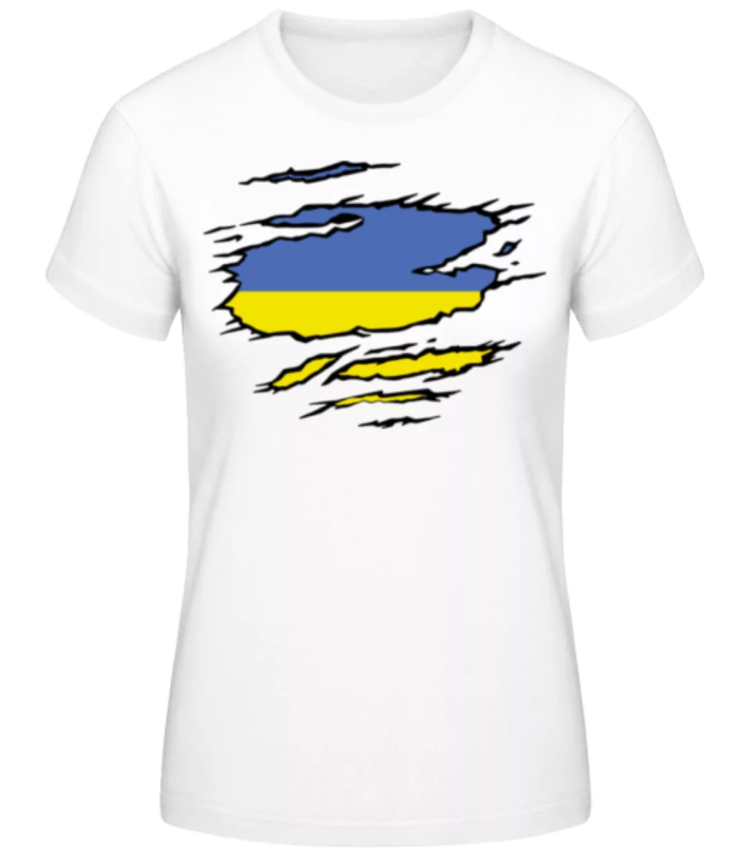 Zerrissene Flagge Ukraine · Frauen Basic T-Shirt günstig online kaufen