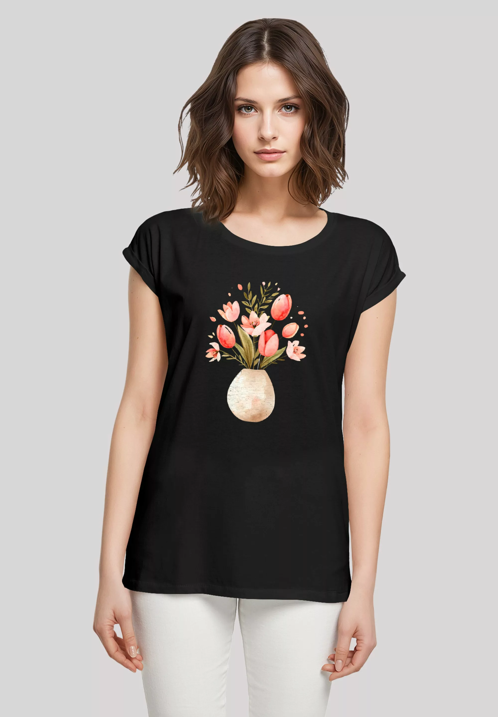 F4NT4STIC T-Shirt "Rosa Frühlingsblumenstrauß in Vase", Premium Qualität günstig online kaufen