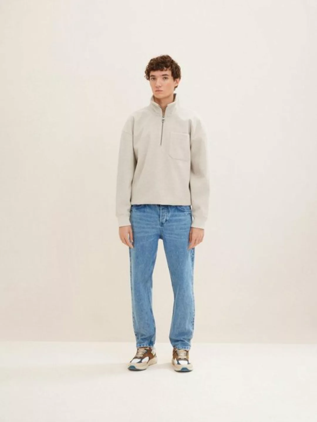 Tom Tailor Denim Herren Jeans LOOSE FIT - Relaxed Fit - Blau - Used Light S günstig online kaufen