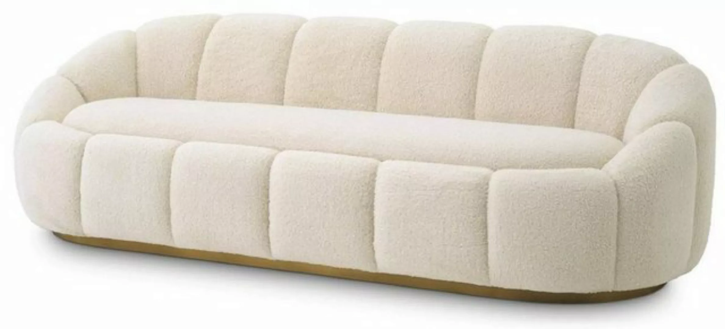 Casa Padrino Sofa Luxus Sofa Creme / Messing 230 x 80 x H. 71 cm - Wohnzimm günstig online kaufen
