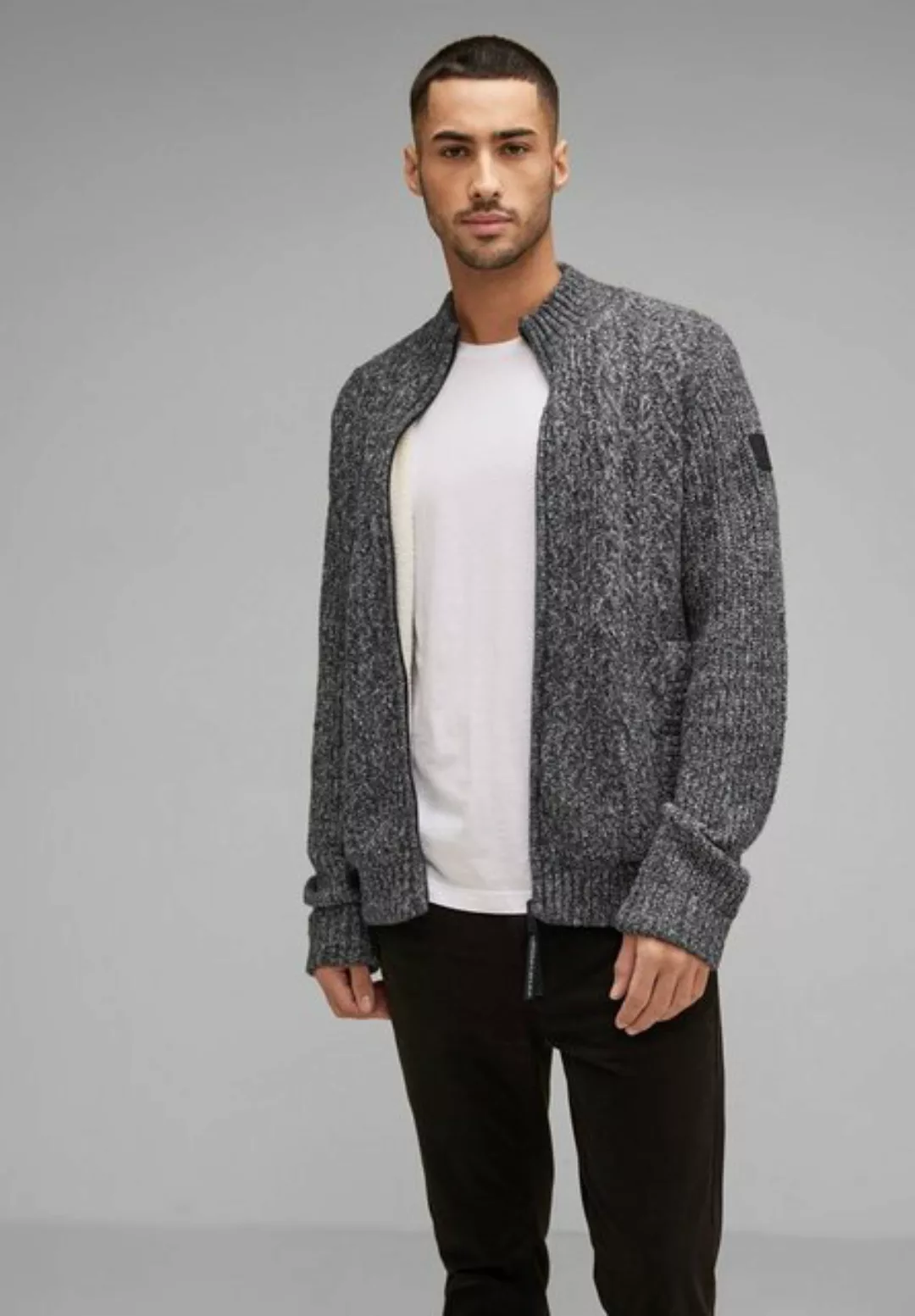 STREET ONE MEN Strickjacke, mit Stehkragen günstig online kaufen