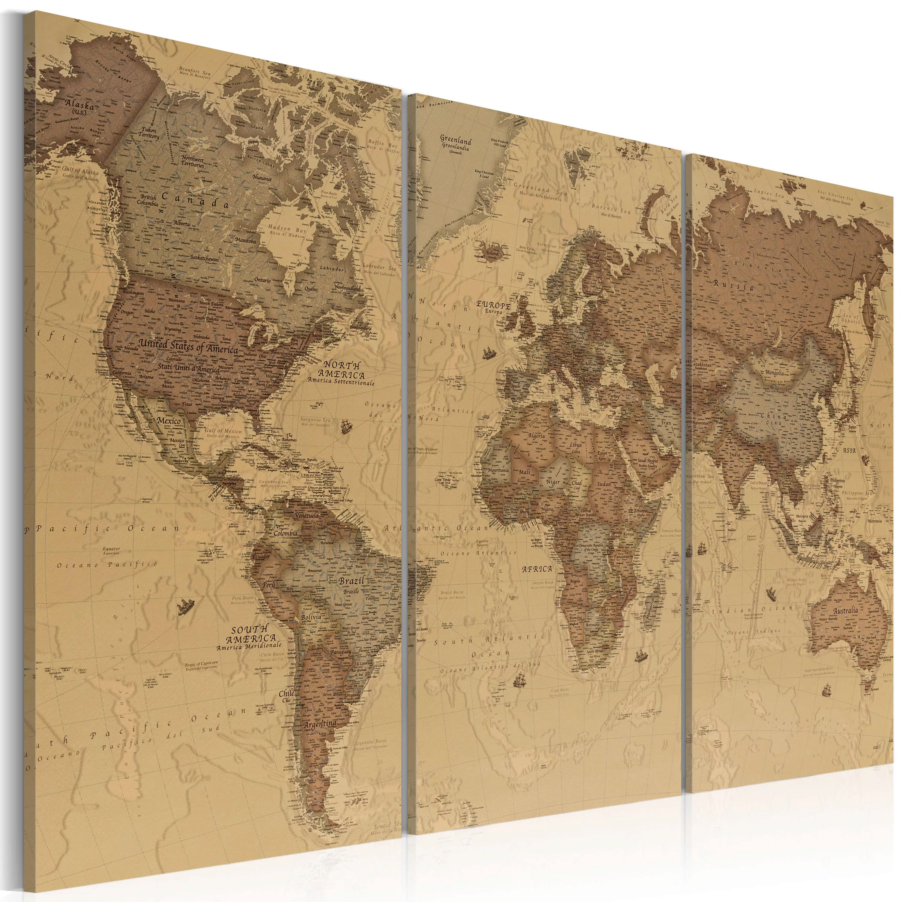 Wandbild - Stylish World Map günstig online kaufen