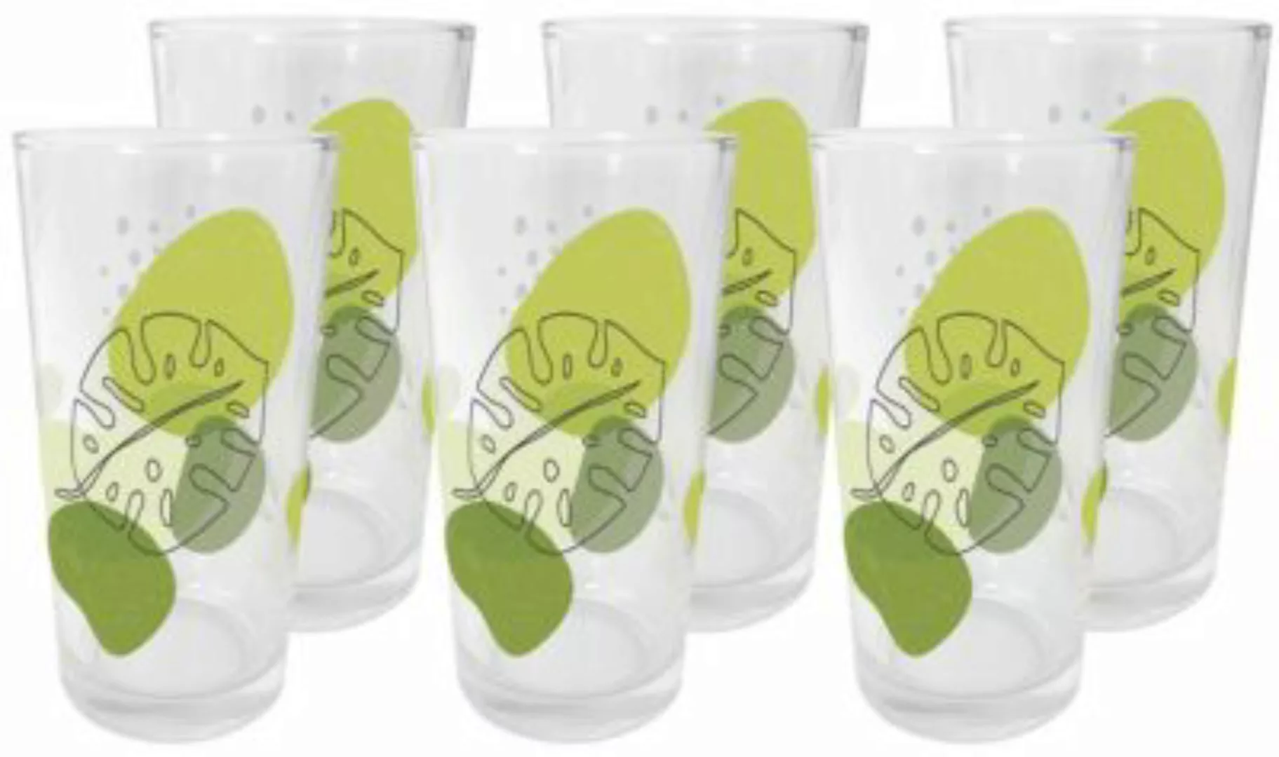 Geda Labels Trinkglas 6er Set Trinkglas Blätter 230ml Trinkgläser bunt günstig online kaufen