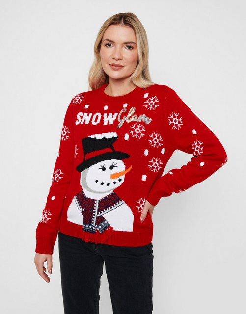 Threadbare Weihnachtspullover THB Ladies Xmas Jumper Snowman günstig online kaufen