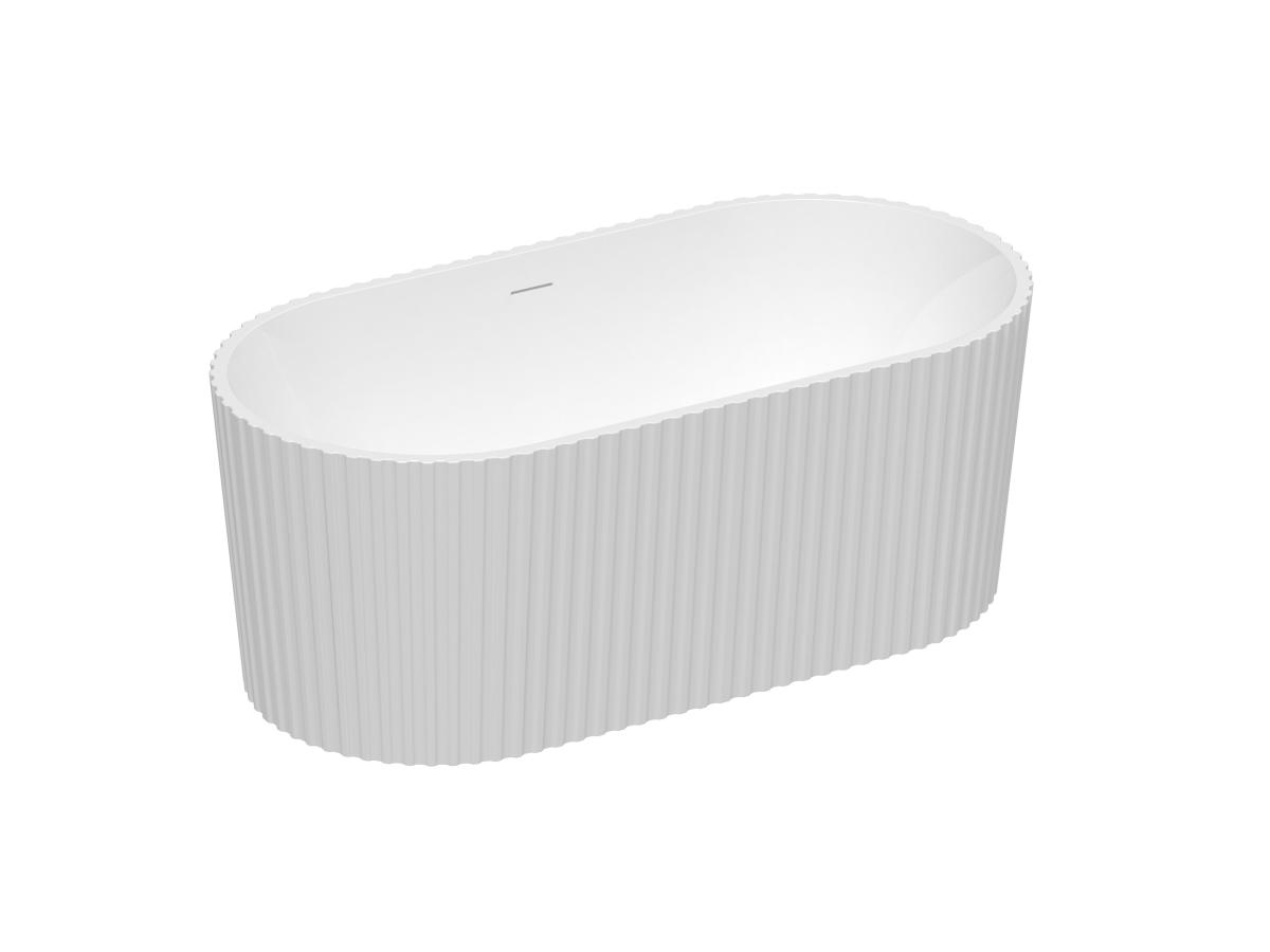 Freistehende Badewanne - gerippt - Acryl - 220 L - 150 x 75 x 58 cm - Weiß günstig online kaufen