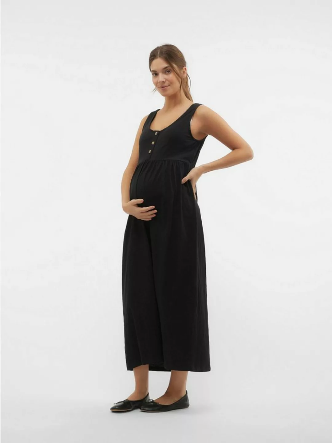 Mamalicious Shirtkleid Langes Maxi Umstandskleid mit U-Ausschnitt (lang) 72 günstig online kaufen