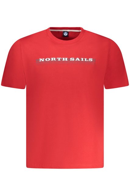 North Sails T-Shirt Herren Kurzarm T-Shirt Rot mit Rundhals & Druck - günstig online kaufen