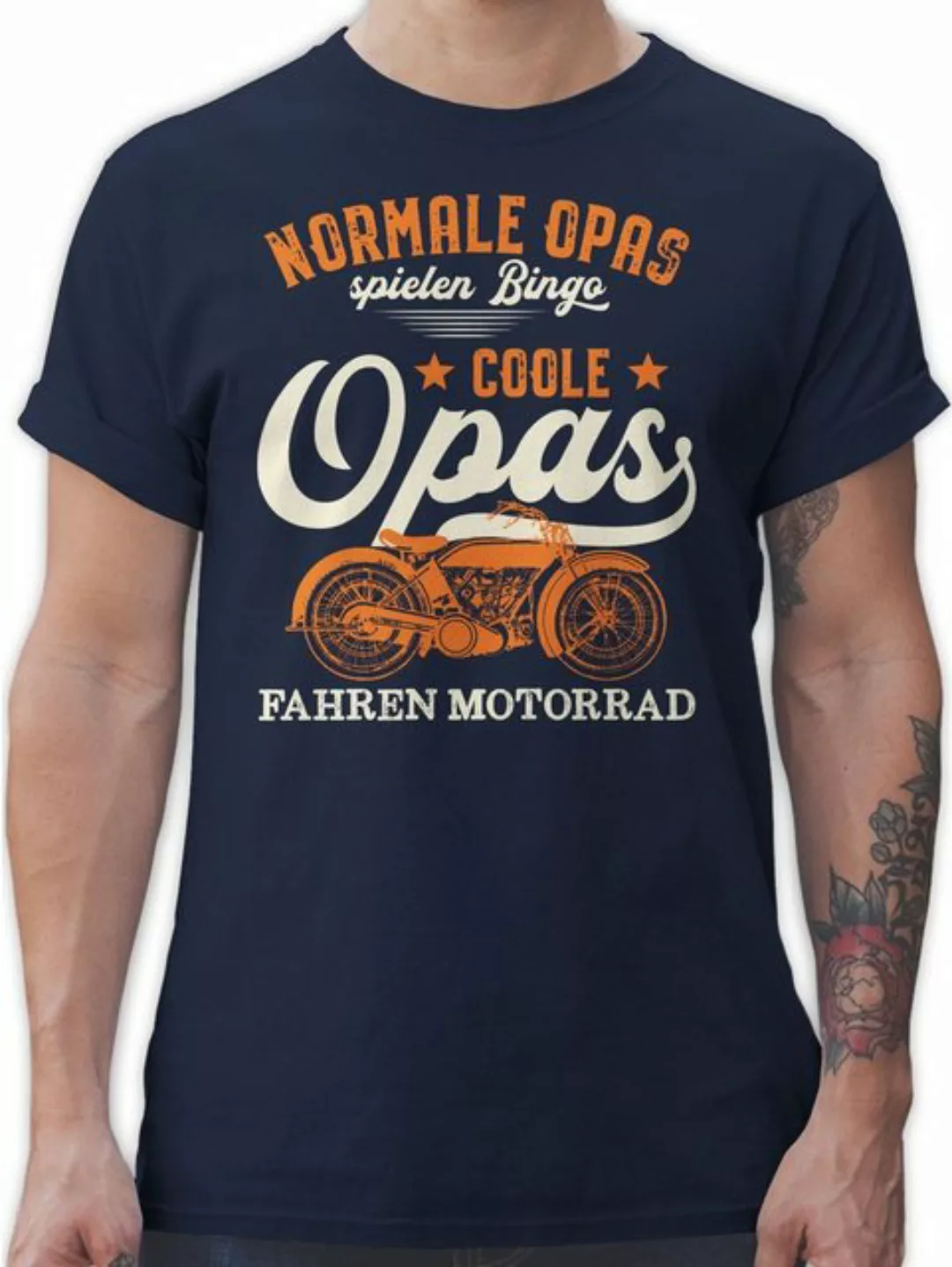 Shirtracer T-Shirt Normale Opas spielen Bingo - Coole Opas fahren Motorrad günstig online kaufen