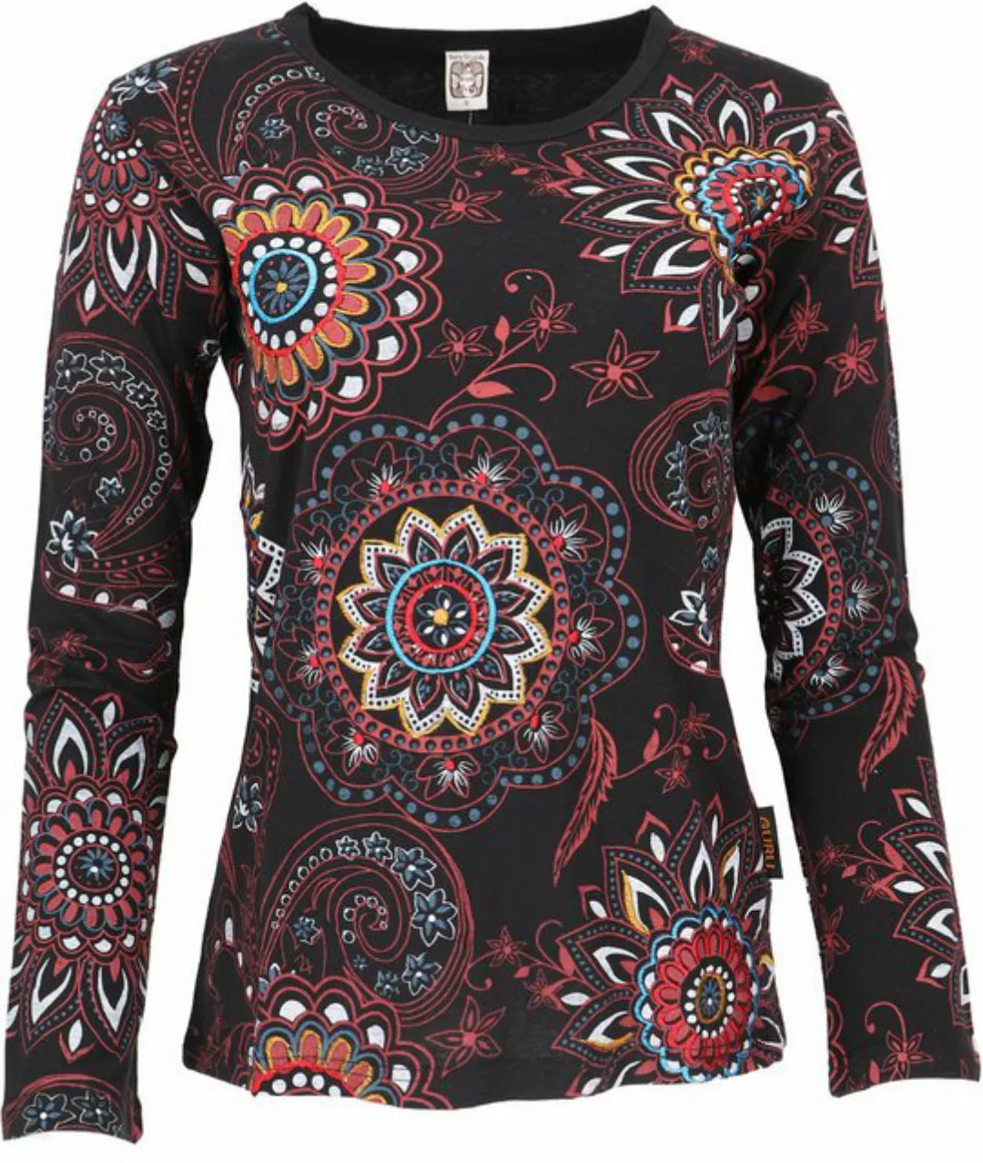 Guru-Shop Longsleeve Besticktes Langarmshirt Hippie chic Retro -.. alternat günstig online kaufen