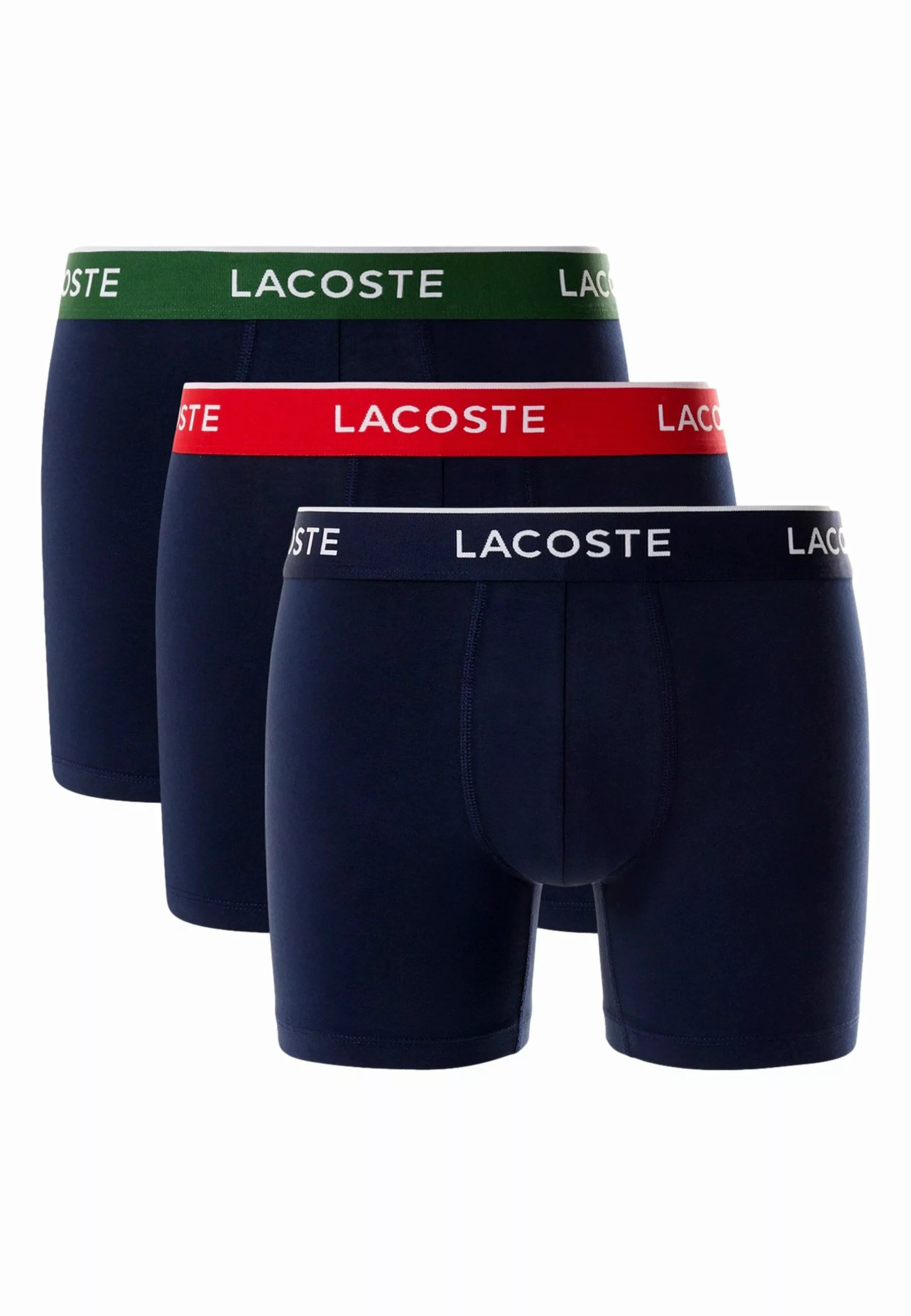 Lacoste 3-er Set Boxer Briefs Blau mit verschiedenfarbigen Webbund günstig online kaufen