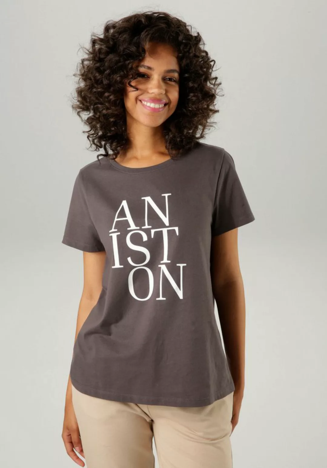 Aniston CASUAL T-Shirt, mit ANISTON-Schriftzug - NEUE KOLLEKTION günstig online kaufen