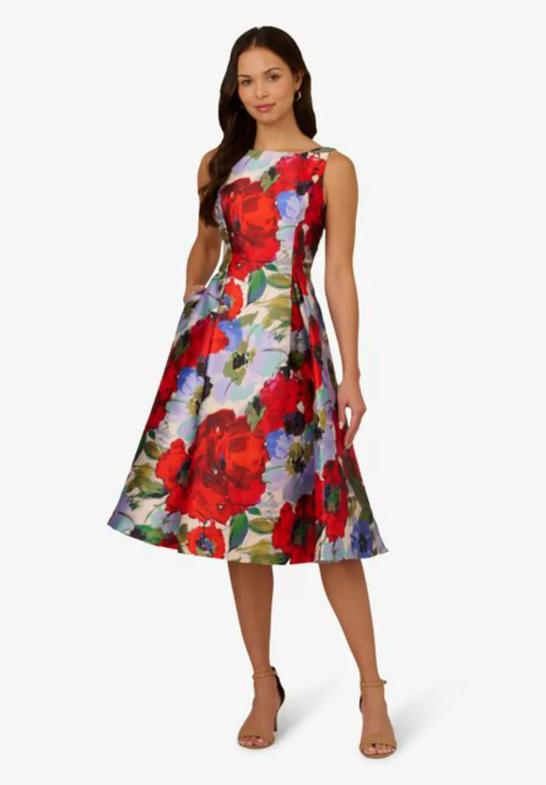 Adrianna Papell Abendkleid Floral Mikado Midi Dress Brunch, Abend, Anlass, günstig online kaufen