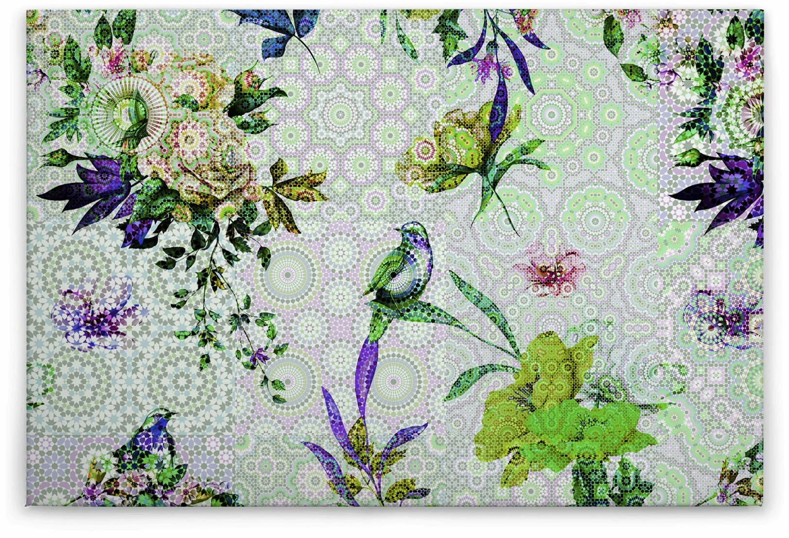 A.S. Création Leinwandbild "mosaic garden", Vögel, (1 St.) günstig online kaufen