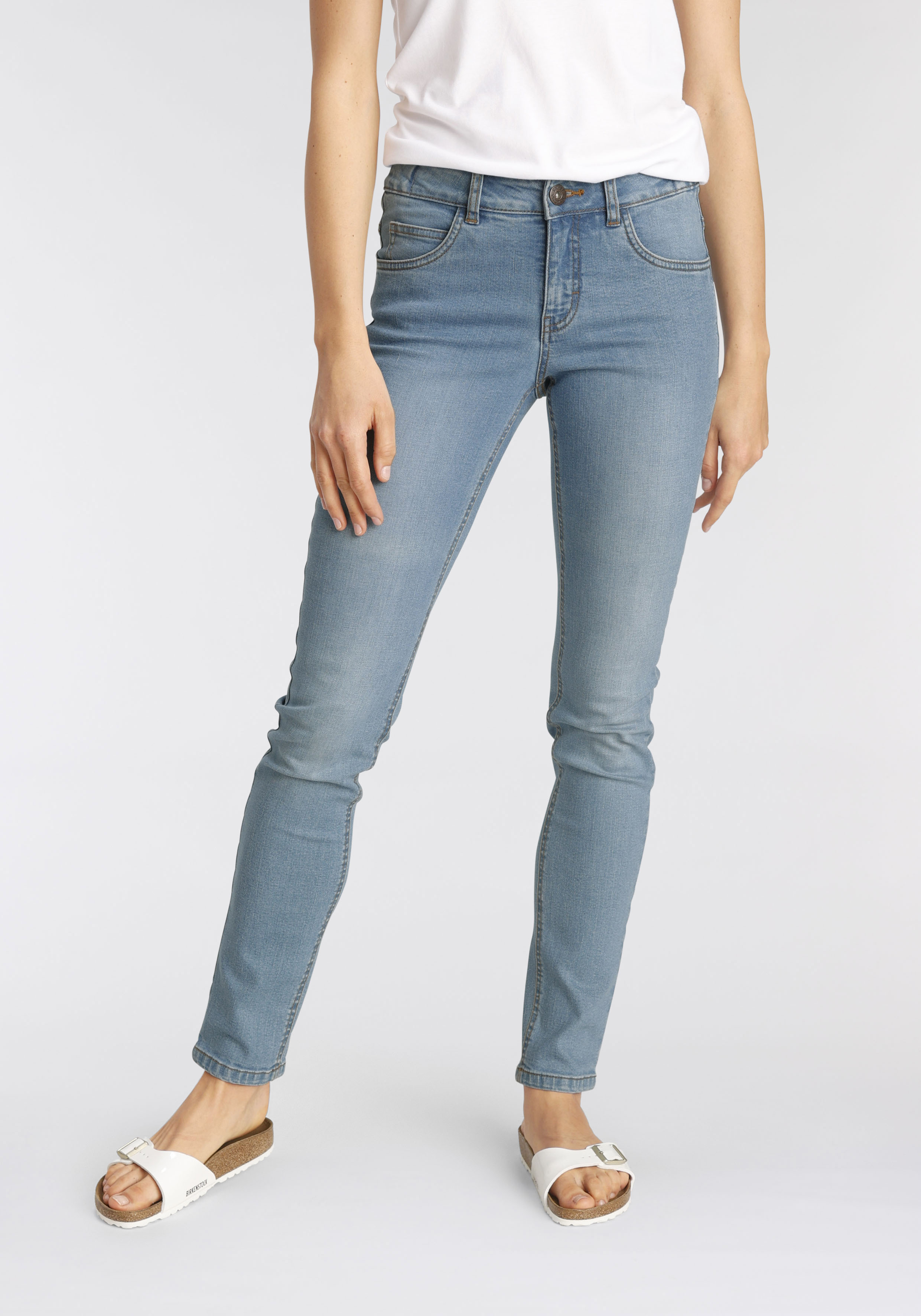 Arizona Slim-fit-Jeans Bund mit seitlichem Gummizugeinsatz High Waist günstig online kaufen