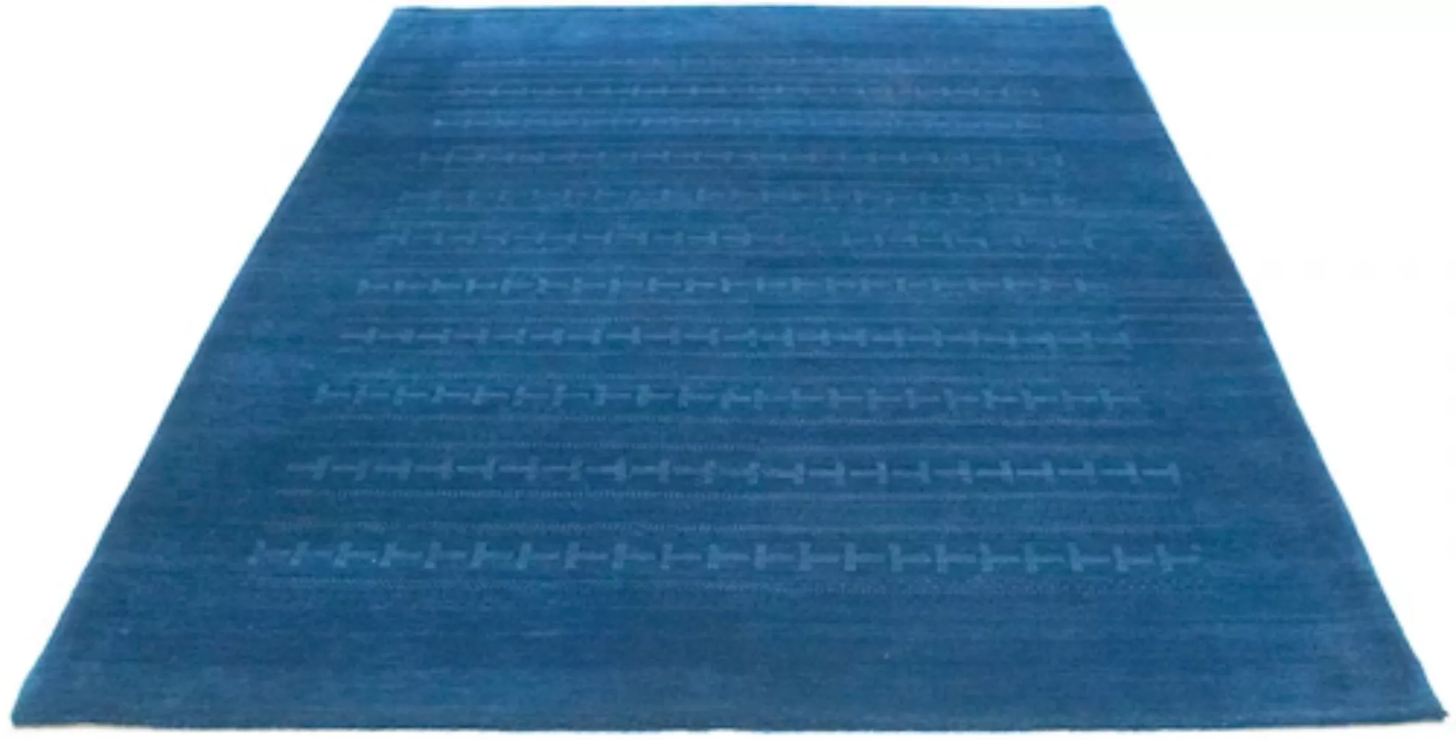 morgenland Wollteppich »Loribaft Teppich handgeknüpft blau«, rechteckig, ha günstig online kaufen